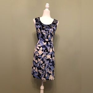 Tommy Bahama Navy/Black/White floral Dress Size M